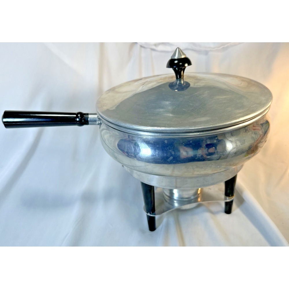 Vintage Retro Puralum Italy 9.25" chafing dish/food warmer w/ stand-original box